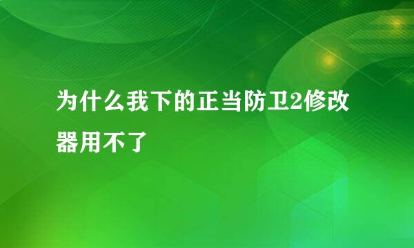 为什么我下的正当防卫2修改器用不了