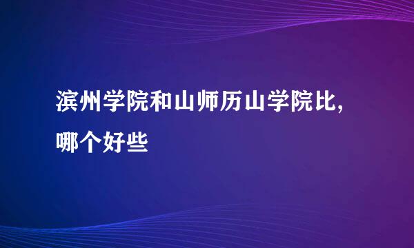 滨州学院和山师历山学院比,哪个好些