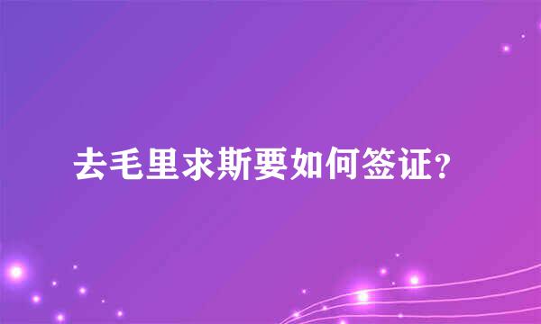 去毛里求斯要如何签证？