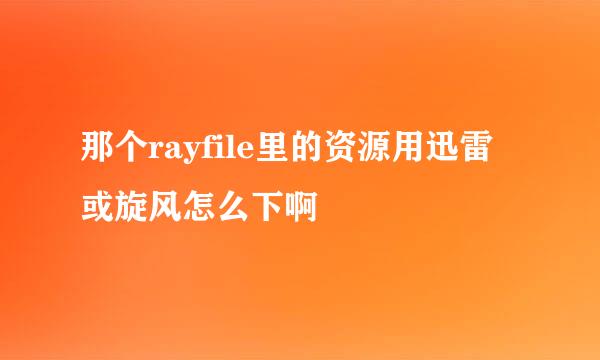 那个rayfile里的资源用迅雷或旋风怎么下啊