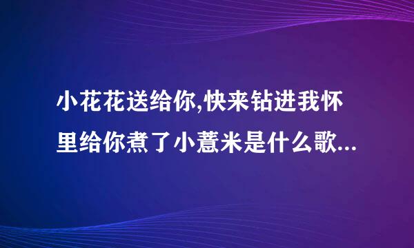 小花花送给你,快来钻进我怀里给你煮了小薏米是什么歌里的歌词啊？