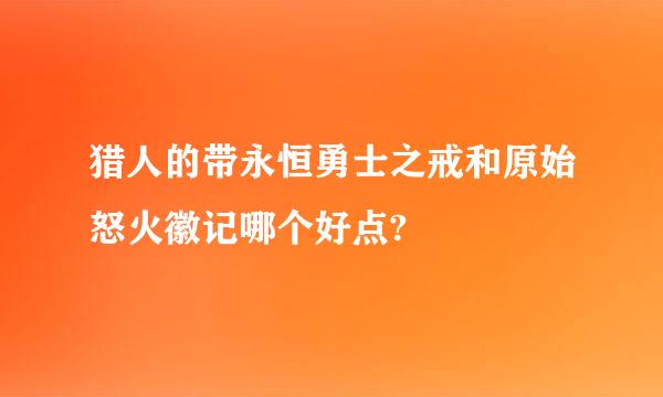 猎人的带永恒勇士之戒和原始怒火徽记哪个好点?