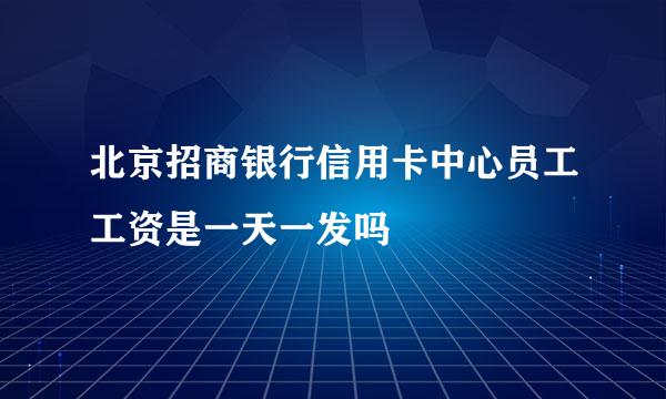 北京招商银行信用卡中心员工工资是一天一发吗