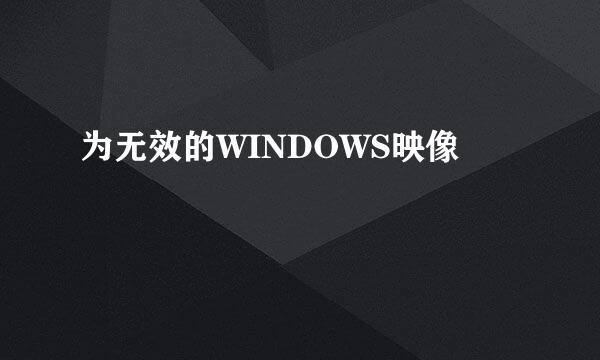 为无效的WINDOWS映像