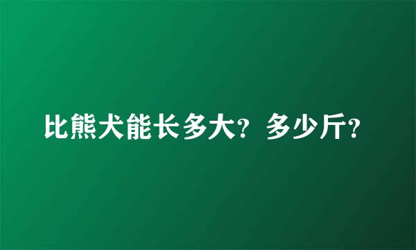 比熊犬能长多大？多少斤？