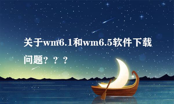 关于wm6.1和wm6.5软件下载问题？？？