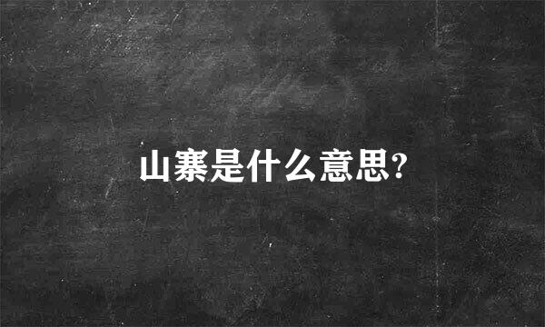 山寨是什么意思?