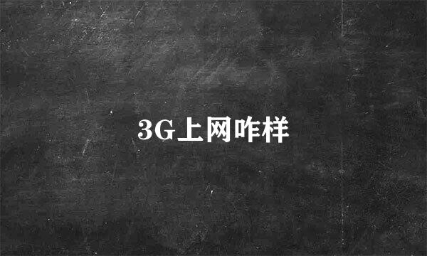 3G上网咋样