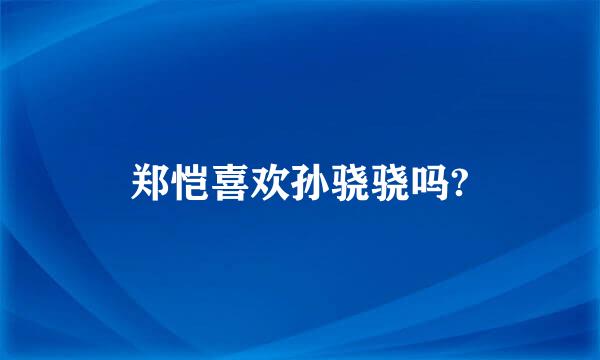 郑恺喜欢孙骁骁吗?