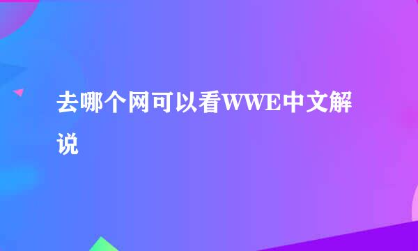 去哪个网可以看WWE中文解说