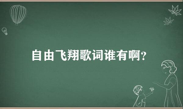 自由飞翔歌词谁有啊？