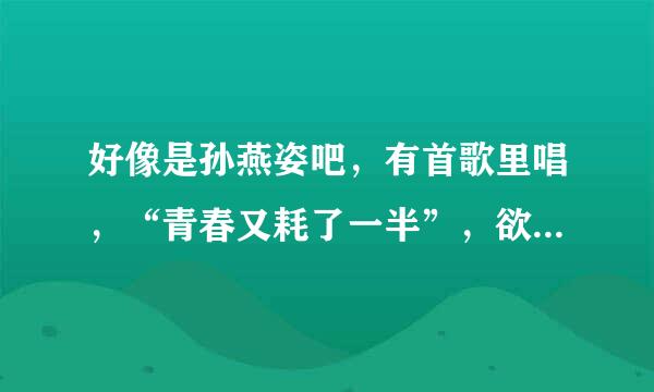 好像是孙燕姿吧，有首歌里唱，“青春又耗了一半”，欲知其详？