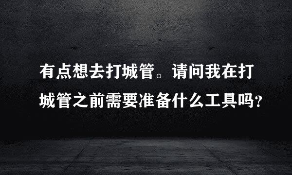 有点想去打城管。请问我在打城管之前需要准备什么工具吗？