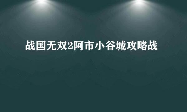 战国无双2阿市小谷城攻略战