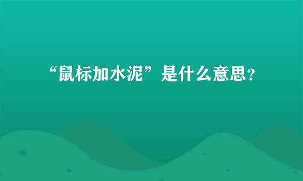 “鼠标加水泥”是什么意思？