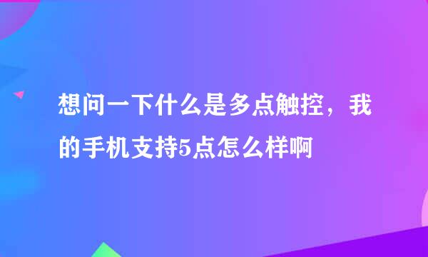 想问一下什么是多点触控，我的手机支持5点怎么样啊