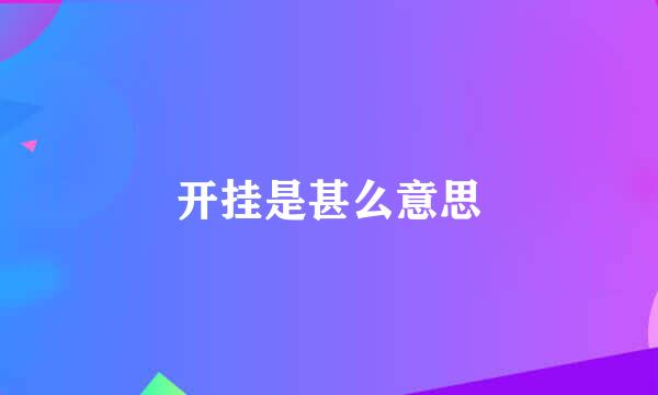 开挂是甚么意思