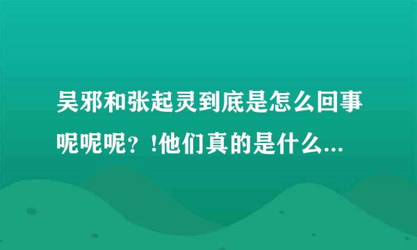 吴邪和张起灵到底是怎么回事呢呢呢？!他们真的是什么关系啊啊啊？？？