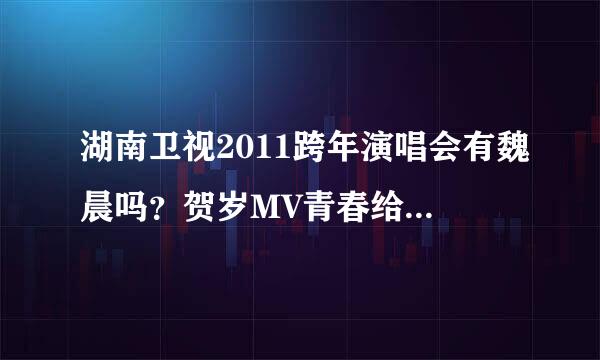 湖南卫视2011跨年演唱会有魏晨吗？贺岁MV青春给力这个歌有魏晨吗?