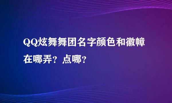 QQ炫舞舞团名字颜色和徽幛在哪弄？点哪？