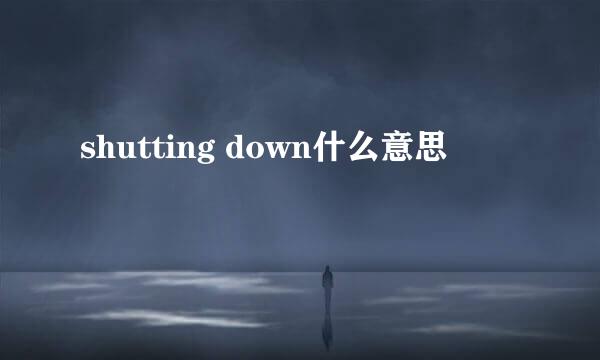 shutting down什么意思