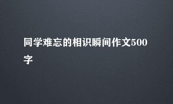 同学难忘的相识瞬间作文500字