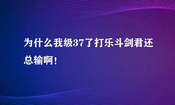 为什么我级37了打乐斗剑君还总输啊！