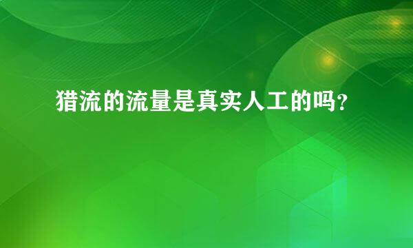 猎流的流量是真实人工的吗？