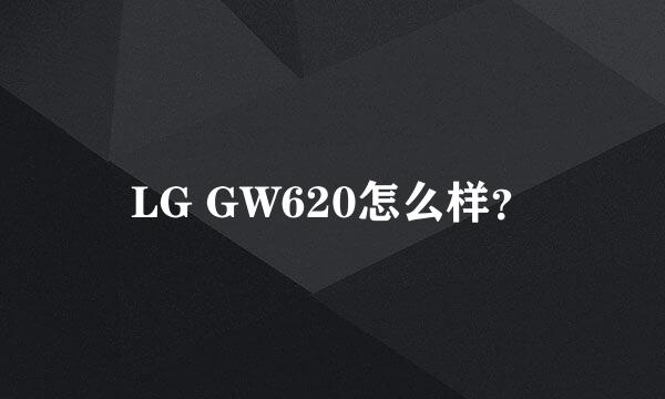 LG GW620怎么样？