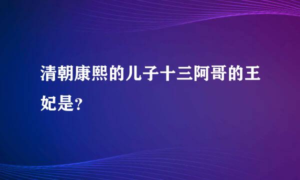 清朝康熙的儿子十三阿哥的王妃是？