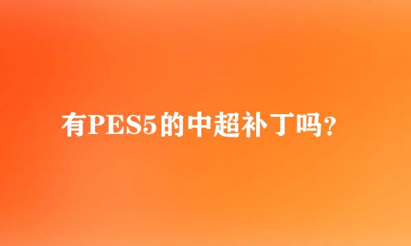 有PES5的中超补丁吗？