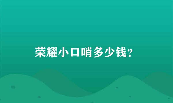 荣耀小口哨多少钱？