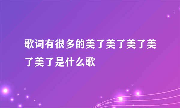 歌词有很多的美了美了美了美了美了是什么歌