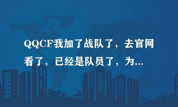 QQCF我加了战队了，去官网看了，已经是队员了，为什么游戏里还看不到？