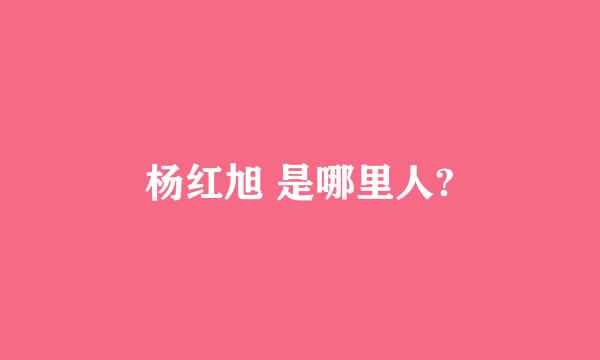 杨红旭 是哪里人?