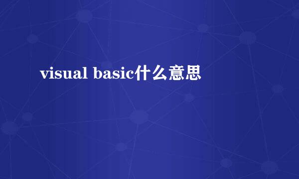 visual basic什么意思