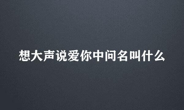 想大声说爱你中问名叫什么