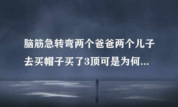 脑筋急转弯两个爸爸两个儿子去买帽子买了3顶可是为何4个人都有帽子