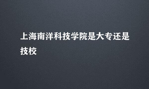 上海南洋科技学院是大专还是技校