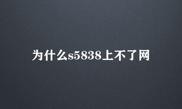 为什么s5838上不了网