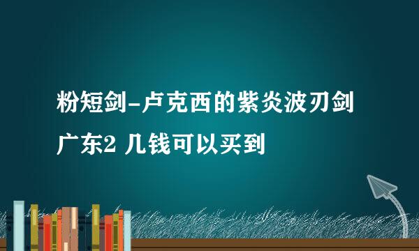 粉短剑-卢克西的紫炎波刃剑 广东2 几钱可以买到