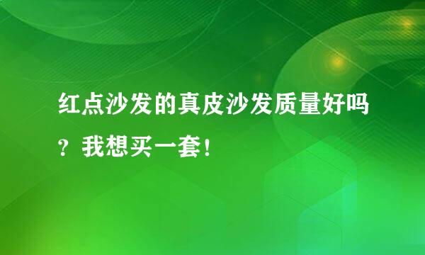 红点沙发的真皮沙发质量好吗？我想买一套！