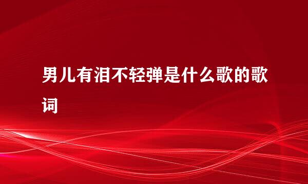 男儿有泪不轻弹是什么歌的歌词