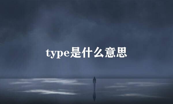 type是什么意思