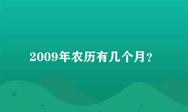 2009年农历有几个月？