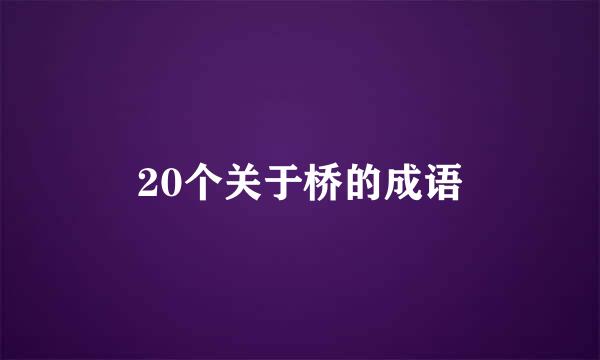 20个关于桥的成语