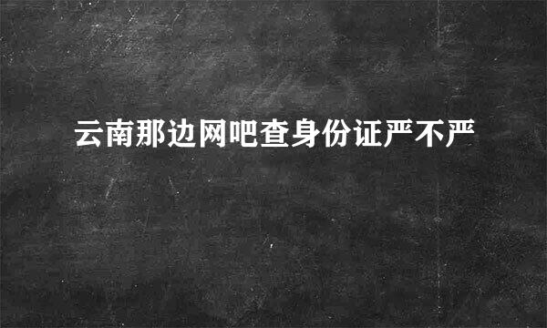 云南那边网吧查身份证严不严