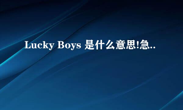 Lucky Boys 是什么意思!急..