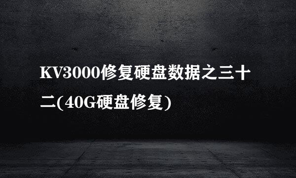 KV3000修复硬盘数据之三十二(40G硬盘修复)