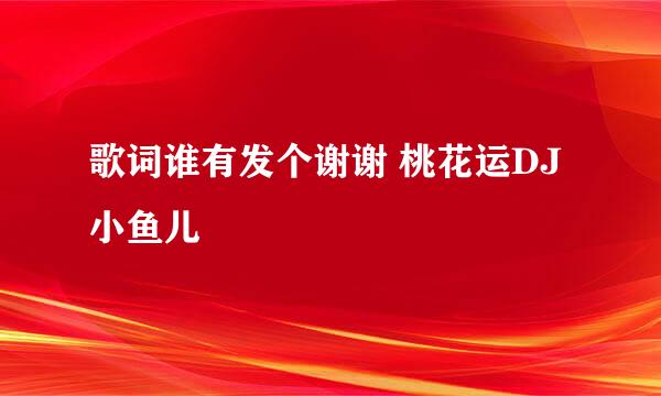 歌词谁有发个谢谢 桃花运DJ小鱼儿